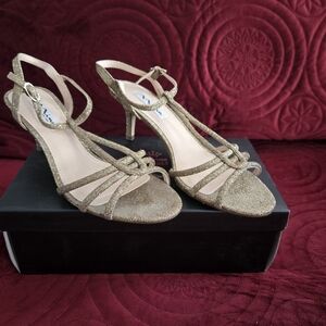 Nina Glittering Gold Strappy Heels